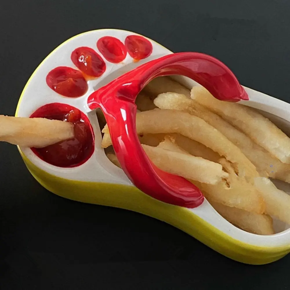 Food Snacks Restaurant - Nieuwe Frieten Plaat Creatieve Grappige Slipper
