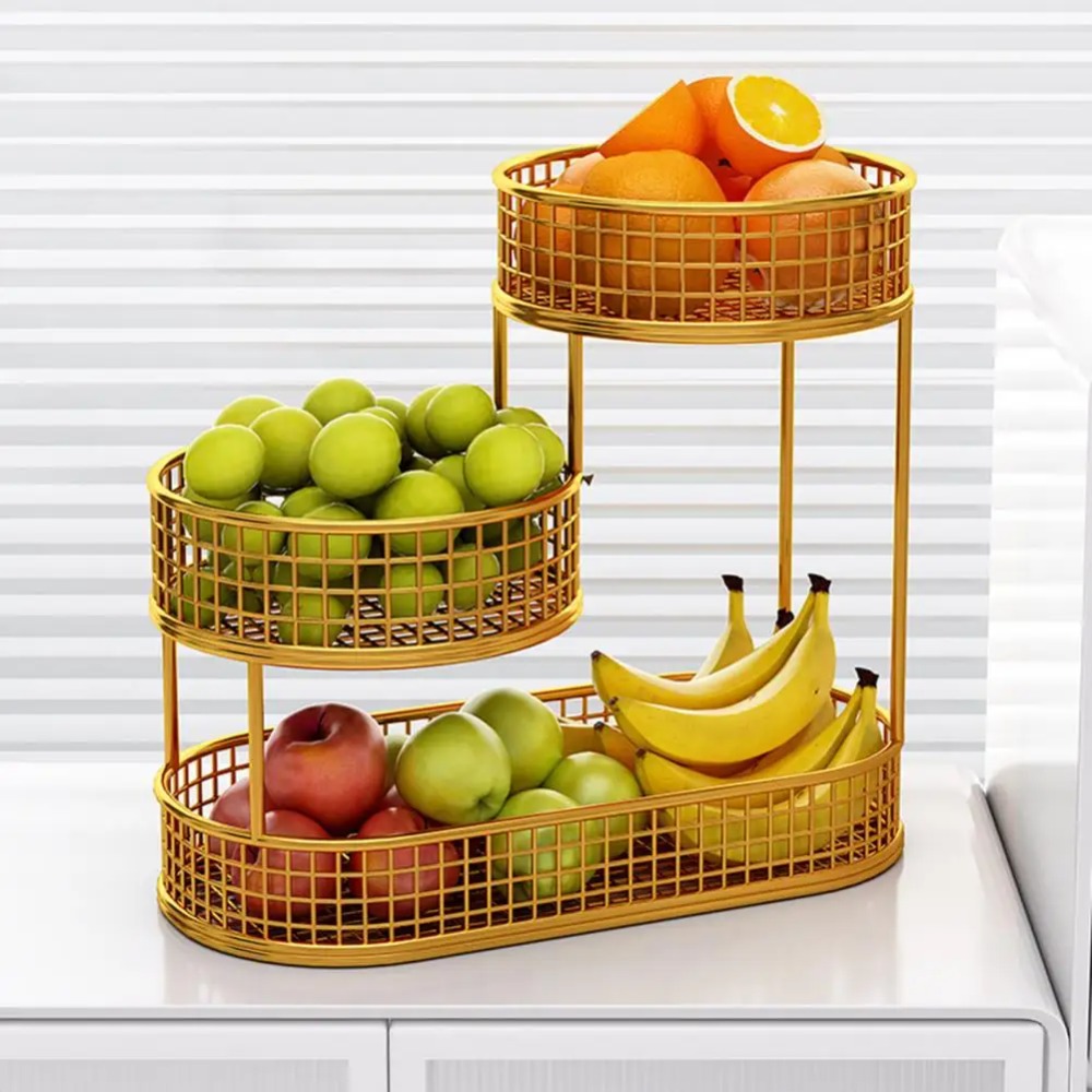 Food Snacks Drinks - Drielaagse fruitmand Woonkamer Snackopslag Organisator Fruitschaal