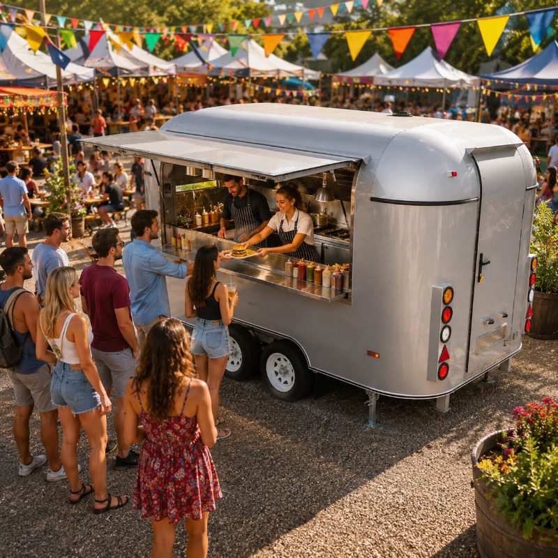 Food Truck With Snacks - Foodtruck met volledig uitgeruste keuken, op