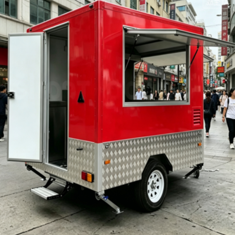 Food Truck With Snacks - Fastfood mobiele keuken, concessietrailer, foodtruck, volledig