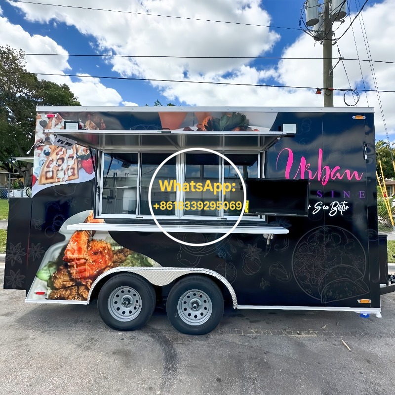 Food Snacks Catering - Mobiele voedselaanhangwagen Fastfoodtruck Volledige keukenapparatuur IJs