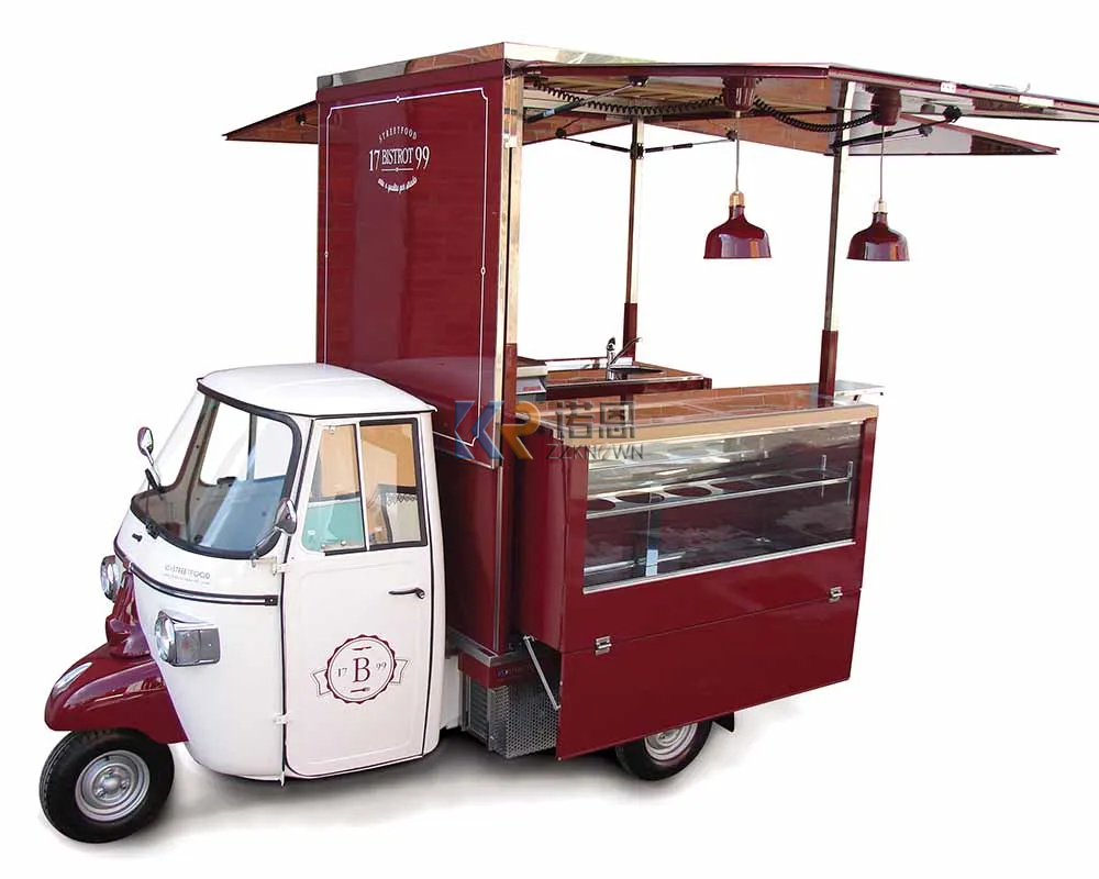 Food Truck With Snacks - Multifunctionele koffiekarren Food Trailer Mobiele voedselkar