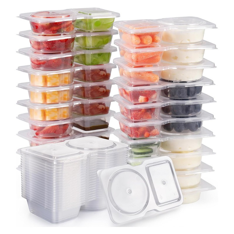 Food Snacks Wholesale - 5/10/20/40PCS Dubbele Compartiment Kruidencontainer met Deksel