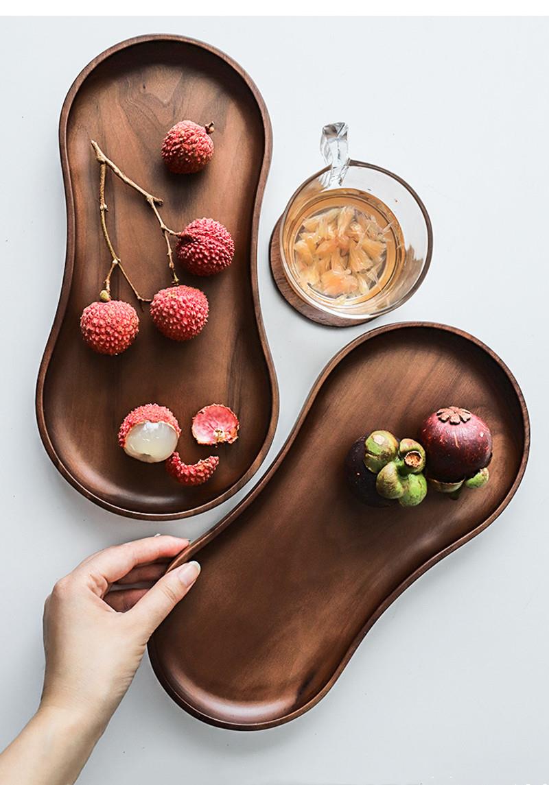 Food Snacks That Are Black - Zwarte Walnoot Puur Massief Houten Dienblad