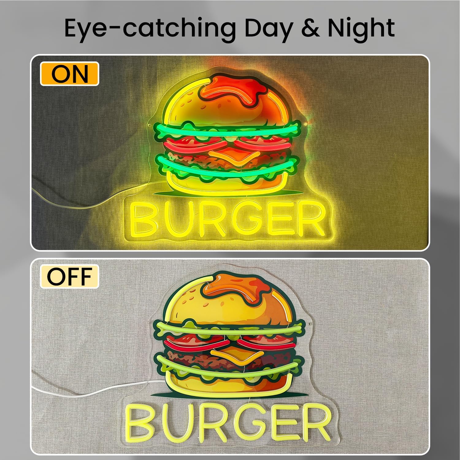 Burger Neon Sign, LED Hamburge - Food Snacks Restaurant recensie en prijs